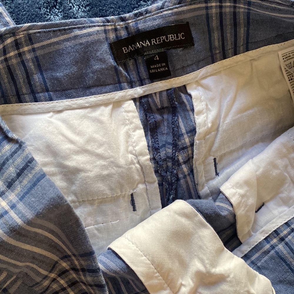 Banana Republic Plaid Linen Pants - Picture 4 of 4